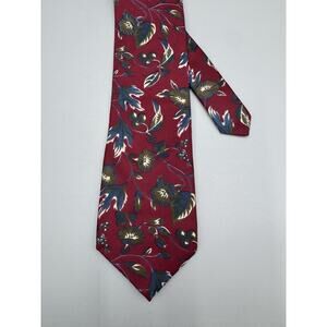 Vintage Red Paisley Floral Men’s Tie Necktie 56” Total Length Nathan’s